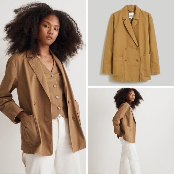 NWT Madewell Crossover Brown Blazer size 2XL Preppy Academia Plus Size Jacket - Picture 1 of 7